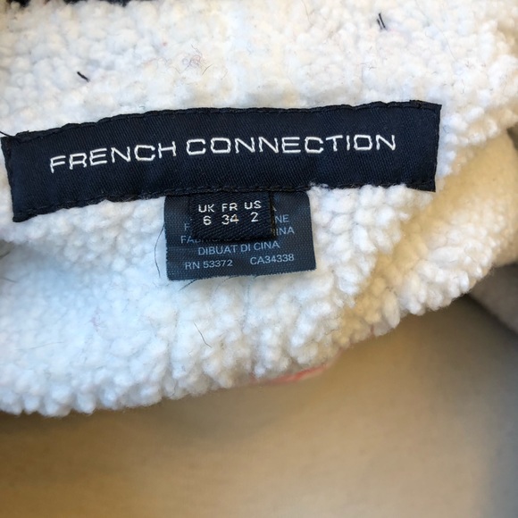 French Connection navy parker with faux leather sleeves, US 2 - Picture 6 of 11